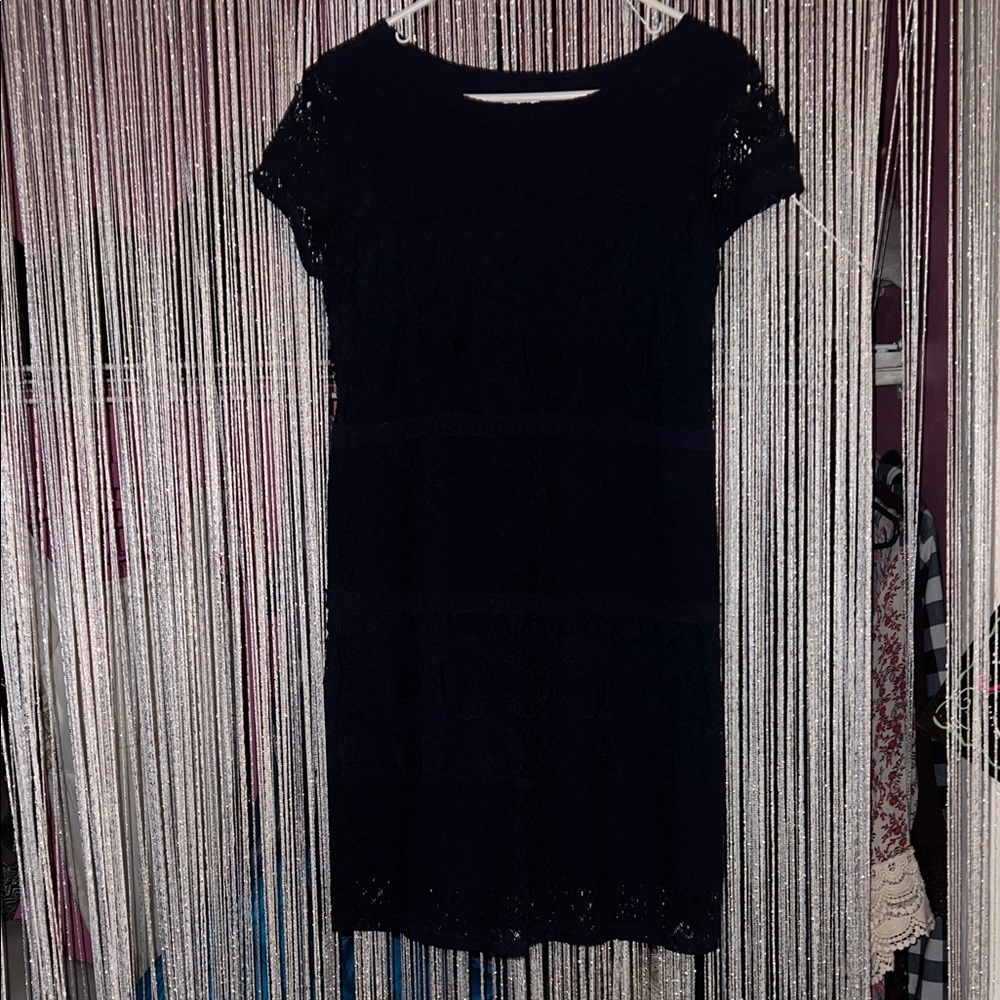 Elegant Blue Lace Dress